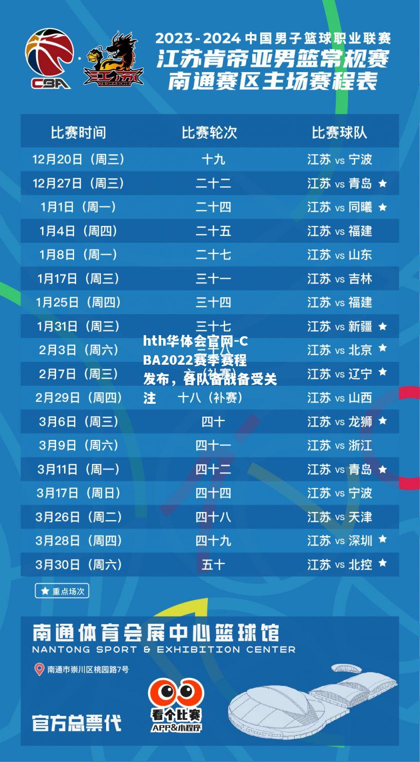 CBA2022赛季赛程发布，各队备战备受关注